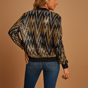 Livia Elegante Statement Jas Dames – Getailleerde Gouden Jas met Praktische Zakken