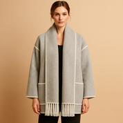 Amara Elegante Winterjas Dames – Lange Jas met Ceintuur & Bijpassende Sjaal