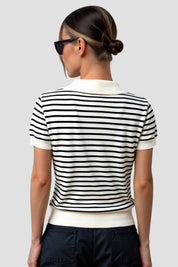 Gestreepte Blouse Dames – Katoenen V-Hals Blouse met Tijdloze Pasvorm | Emma Model