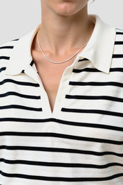 Gestreepte Blouse Dames – Katoenen V-Hals Blouse met Tijdloze Pasvorm | Emma Model