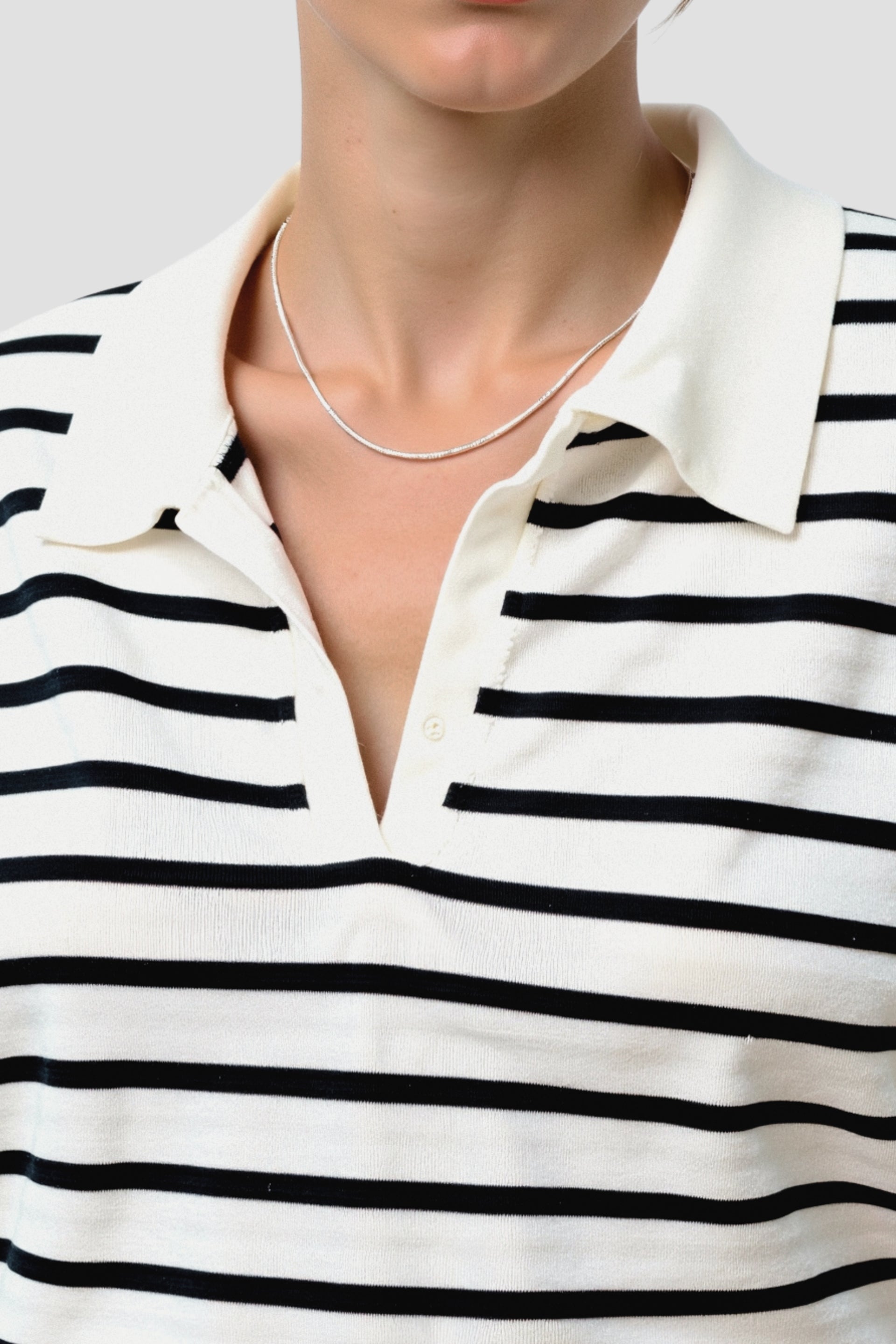 Gestreepte Blouse Dames – Katoenen V-Hals Blouse met Tijdloze Pasvorm | Emma Model