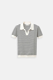 Gestreepte Blouse Dames – Katoenen V-Hals Blouse met Tijdloze Pasvorm | Emma Model