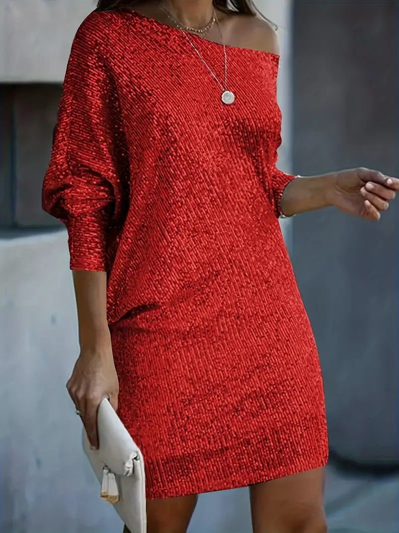 Dames Cocktailjurk met Pailletten | Elegante Feestjurk voor Avond & Bruiloft