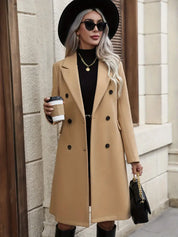 Dames Trenchcoat – Klassiek Lang Model met Dubbelrijige Sluiting & Elegante Details