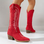 Elin Modieuze Dames Cowboylaarzen – Westernstijl Laarzen met Dikke Hak