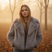 Luxe faux bontjas dames – zachte warme jas met elegante getailleerde pasvorm