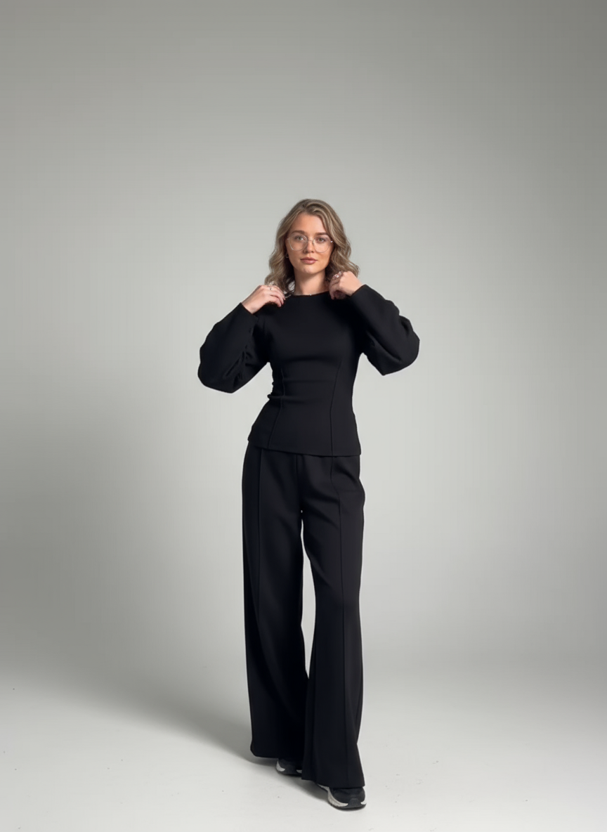 Chique dames set – elegante tweedelige outfit met flatterende pasvorm