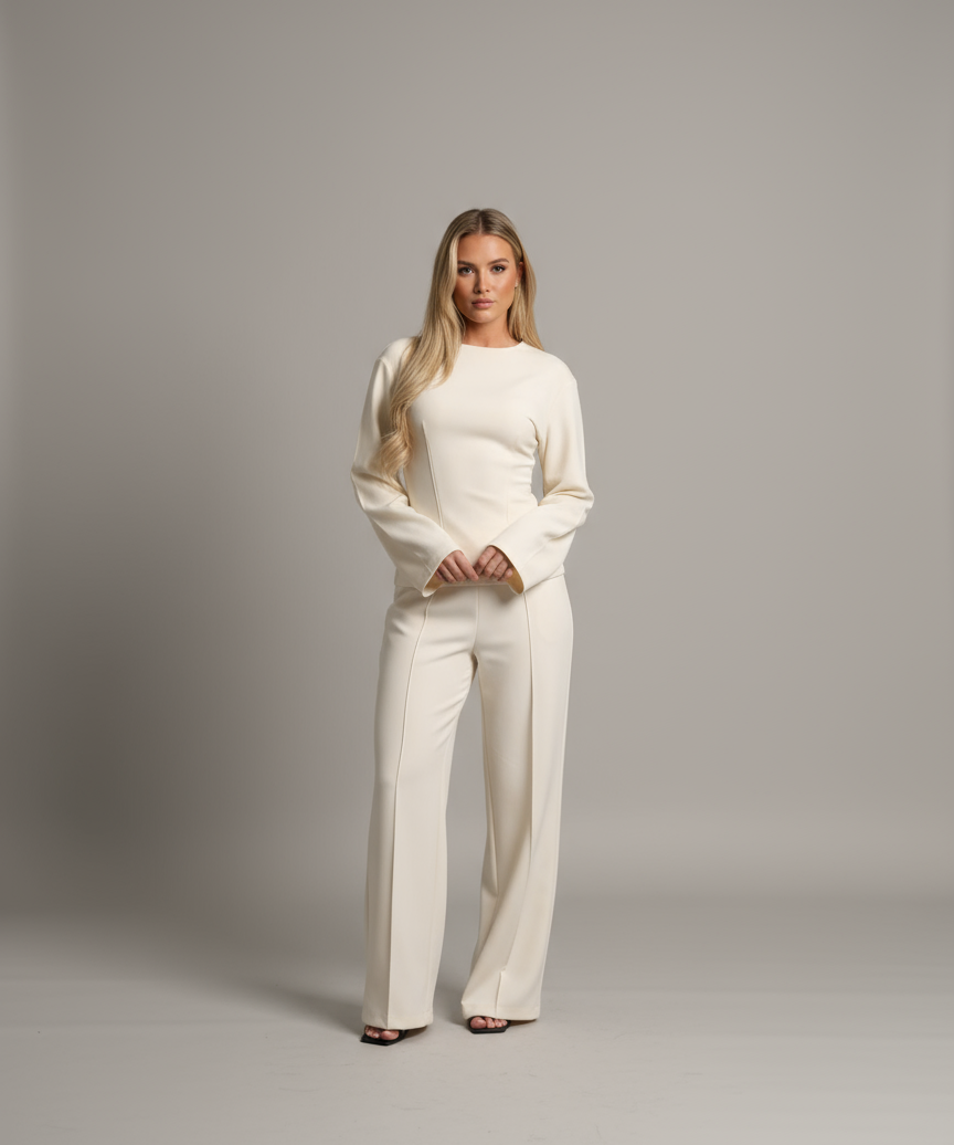 Chique dames set – elegante tweedelige outfit met flatterende pasvorm