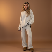 Zachte comfort set dames – gebreide tweedelige outfit voor winterwarmte