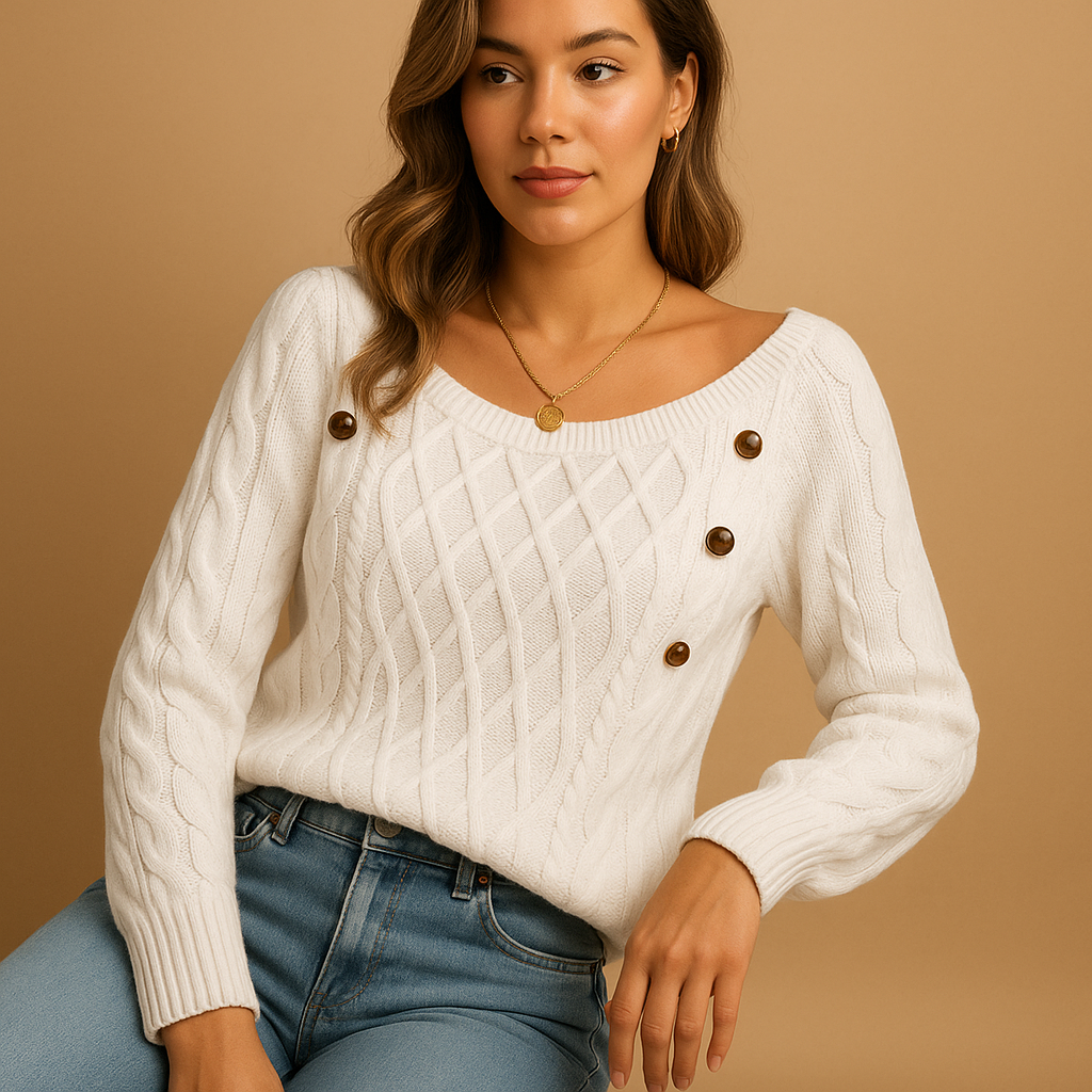 Marije | Gebreide Trui met Lange Mouwen voor Dames – Elegant, Warm & Comfortabel