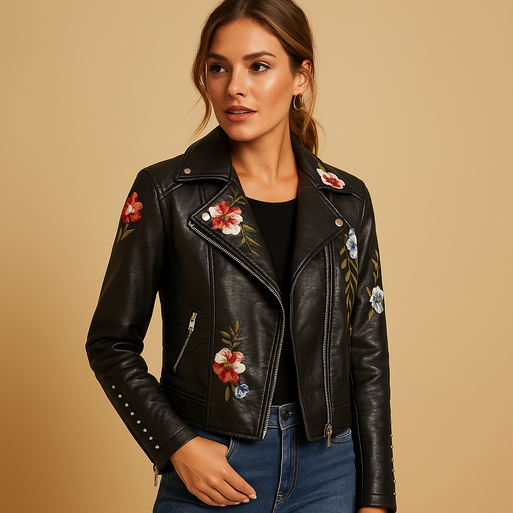 Getailleerd Leren Jack Dames – Echt Leren Jas met Ritszakken & Slank Silhouet | Yara