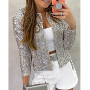 Olive Glitterjas Dames – Chique Sparkling Party Jas met Glamour Effect