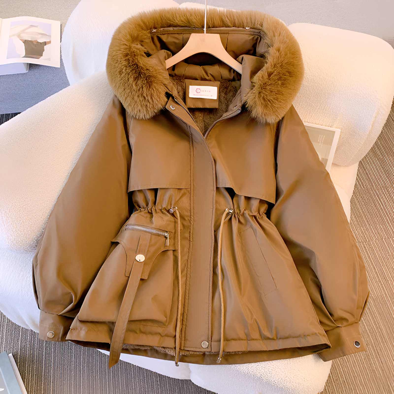Suzan dames winterjas – elegante gewatteerde jas met waterafstotende afwerking