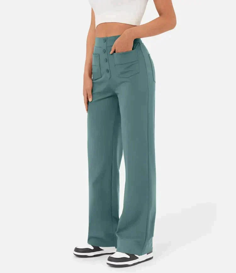 ComfortRise elastische casual broek – hoge taille & rekbaar design