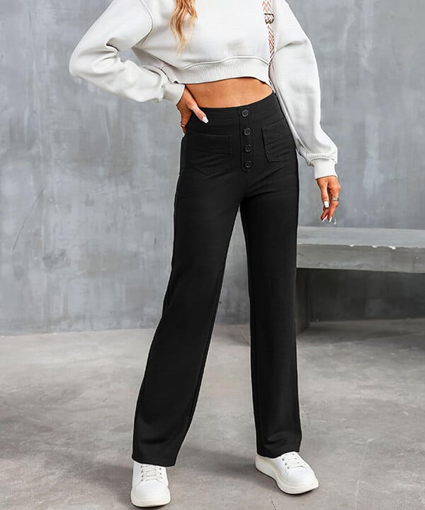 ComfortRise elastische casual broek – hoge taille & rekbaar design