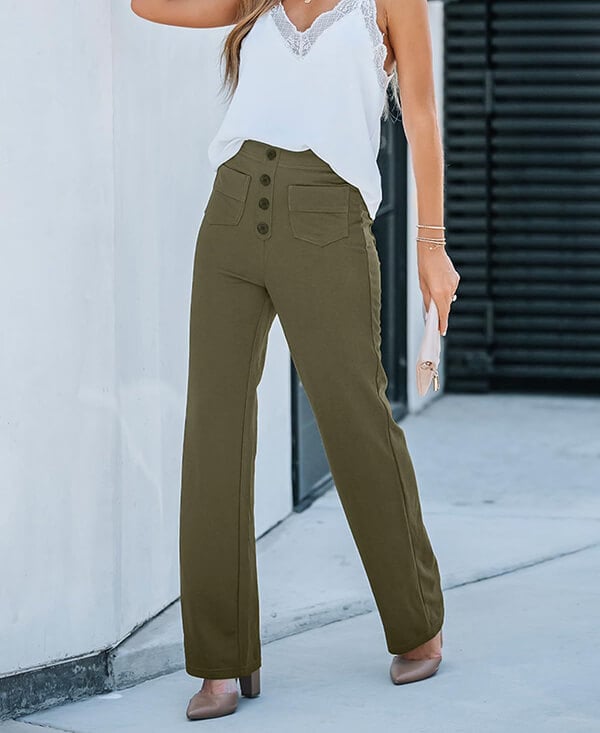 ComfortRise elastische casual broek – hoge taille & rekbaar design