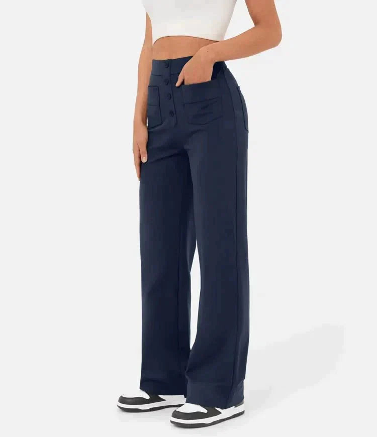 ComfortRise elastische casual broek – hoge taille & rekbaar design
