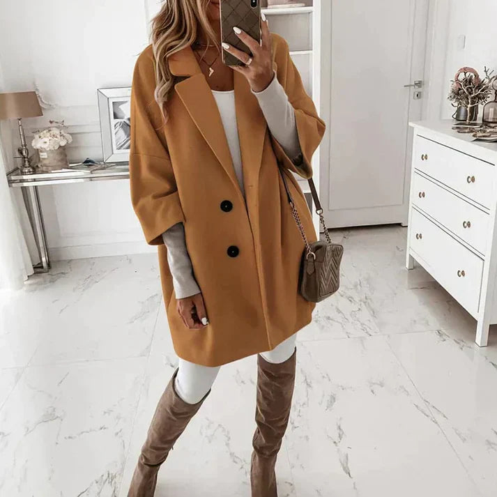 Fallorani Lange Wintertjas voor Dames – Elegante Jas met Knopen & Lichtgewicht Comfort