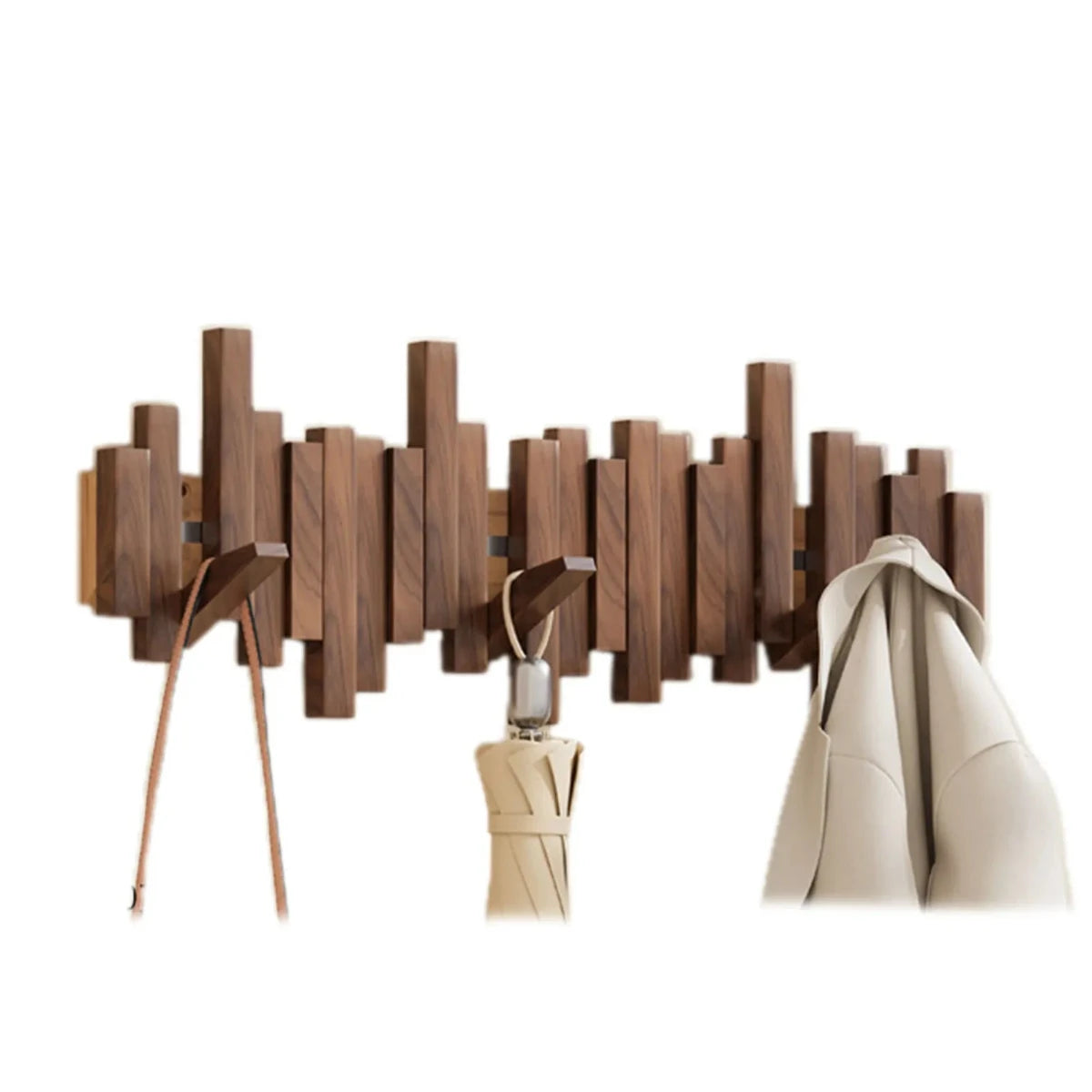 Houten Kapstok Muur – Design Wandkapstok van Walnoot of Beukenhout | Piano