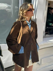 Zara Elegante Herfst Jacket Dames – Stijlvolle Jas met Perfecte Pasvorm & Premium Suede Look