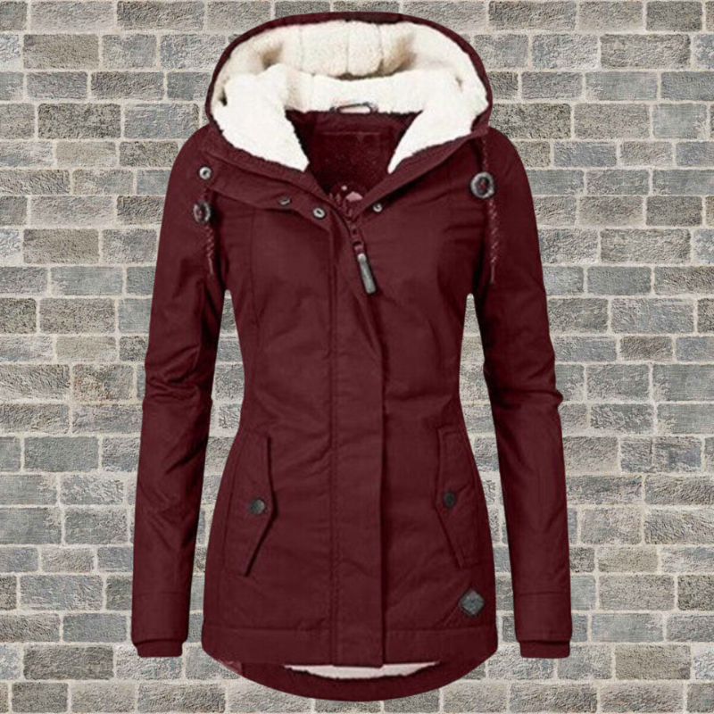 Anne Winterjas met Capuchon Dames – Warme Waterafstotende Jas met Stijlvol Design