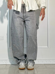 Belle glinsterende damesjeans | Stretch skinny jeans met subtiele sparkle