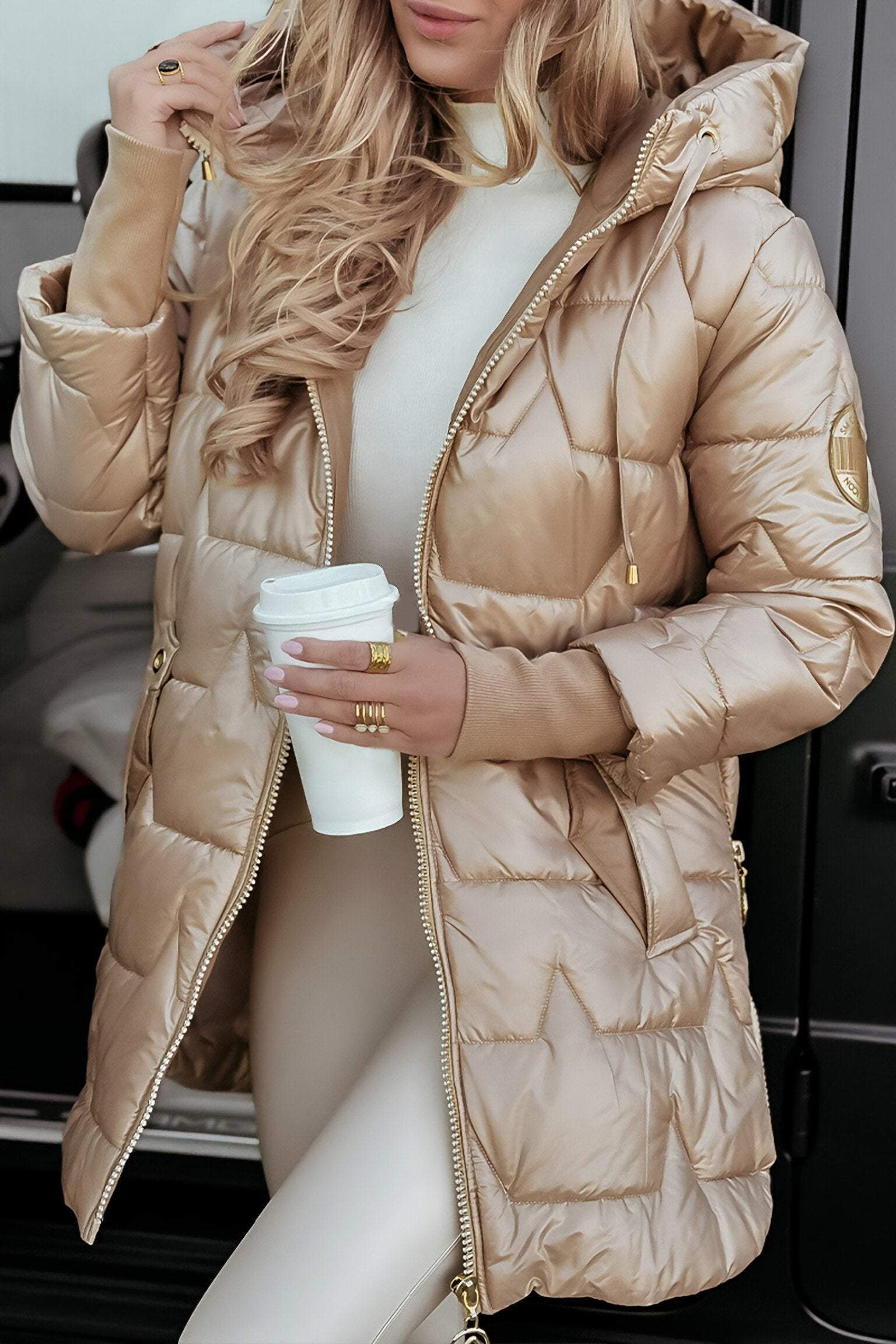 Astrid Hooded Damesjas – Warme Katoenen Jas met Kap & Stijlvolle Herfstlook