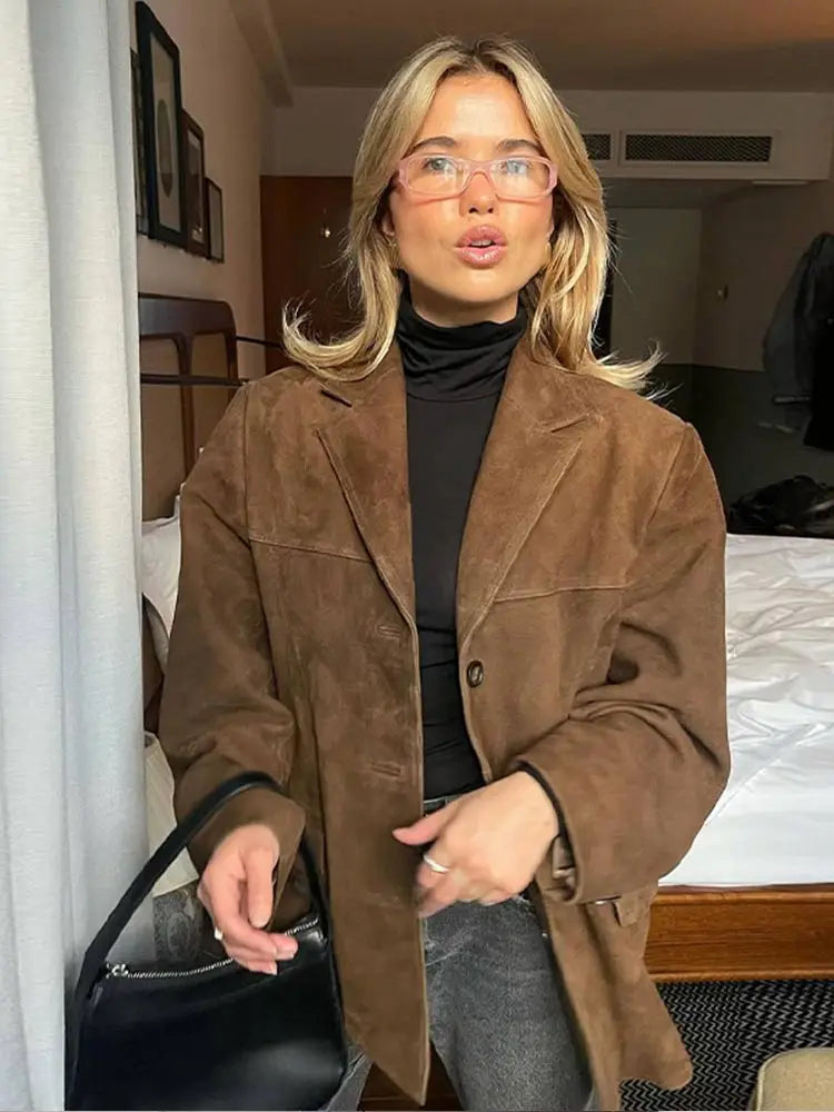 Zara Elegante Herfst Jacket Dames – Stijlvolle Jas met Perfecte Pasvorm & Premium Suede Look