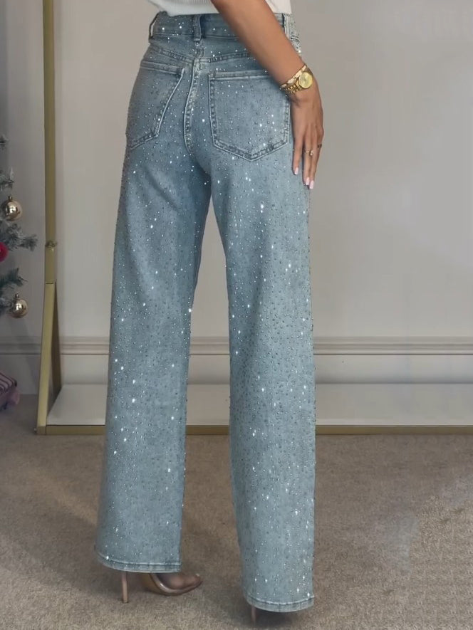 Sabine | Glitterende Damesjeans – Elegant, Comfortabel & Trendy