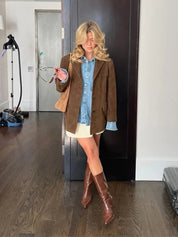Zara Elegante Herfst Jacket Dames – Stijlvolle Jas met Perfecte Pasvorm & Premium Suede Look