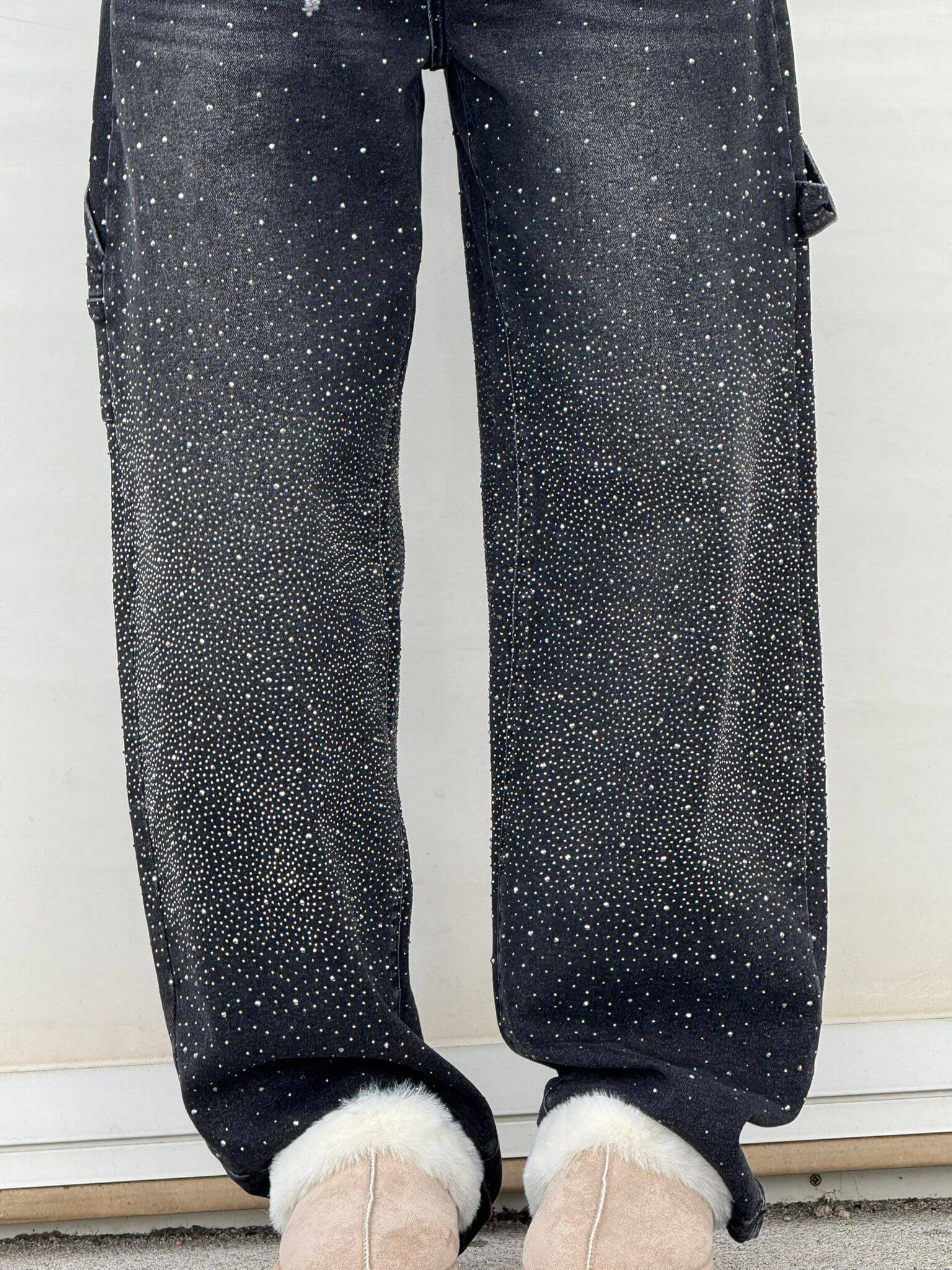 Belle glinsterende damesjeans | Stretch skinny jeans met subtiele sparkle