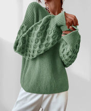 Maura Herfst Sweater Dames – Zachte Trui met Unieke Mouwtextuur & Comfortabele Pasvorm