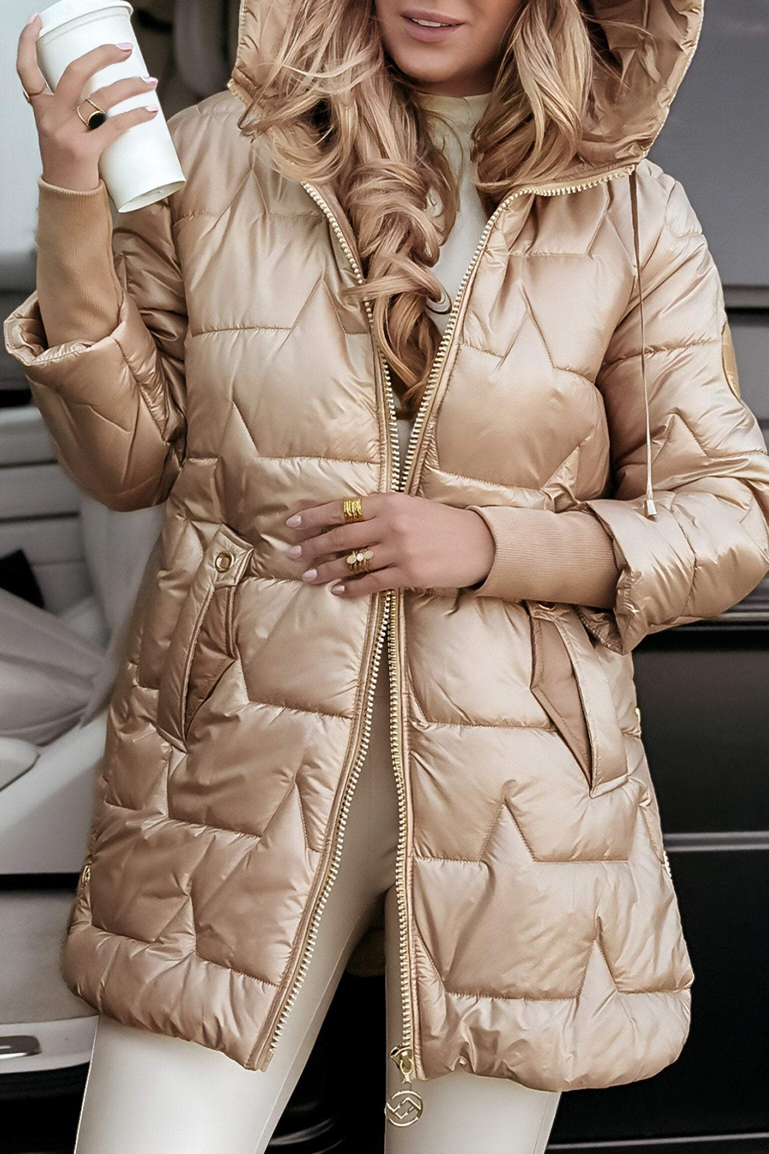 Astrid Hooded Damesjas – Warme Katoenen Jas met Kap & Stijlvolle Herfstlook