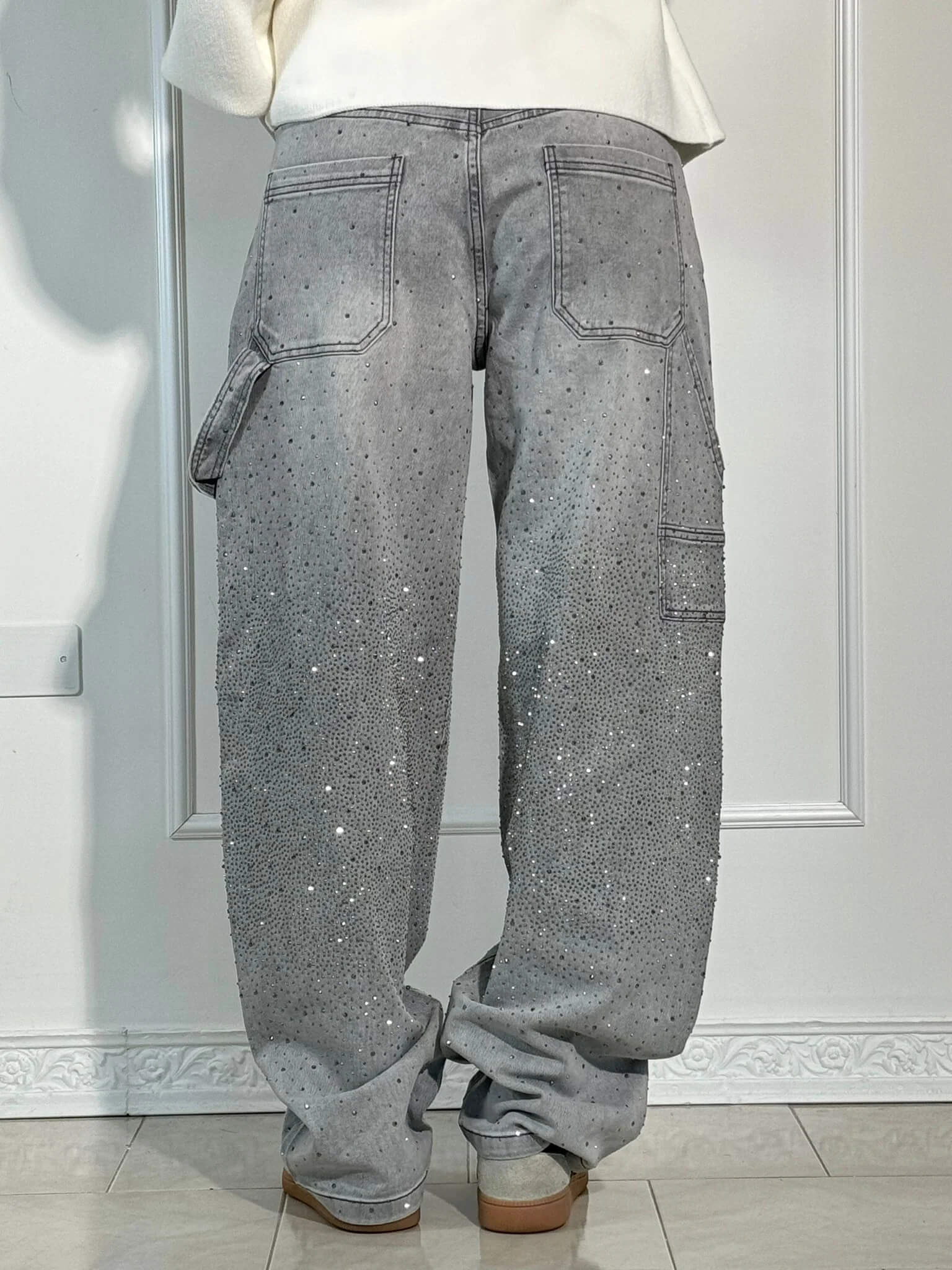 Belle glinsterende damesjeans | Stretch skinny jeans met subtiele sparkle