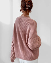 Maura Herfst Sweater Dames – Zachte Trui met Unieke Mouwtextuur & Comfortabele Pasvorm