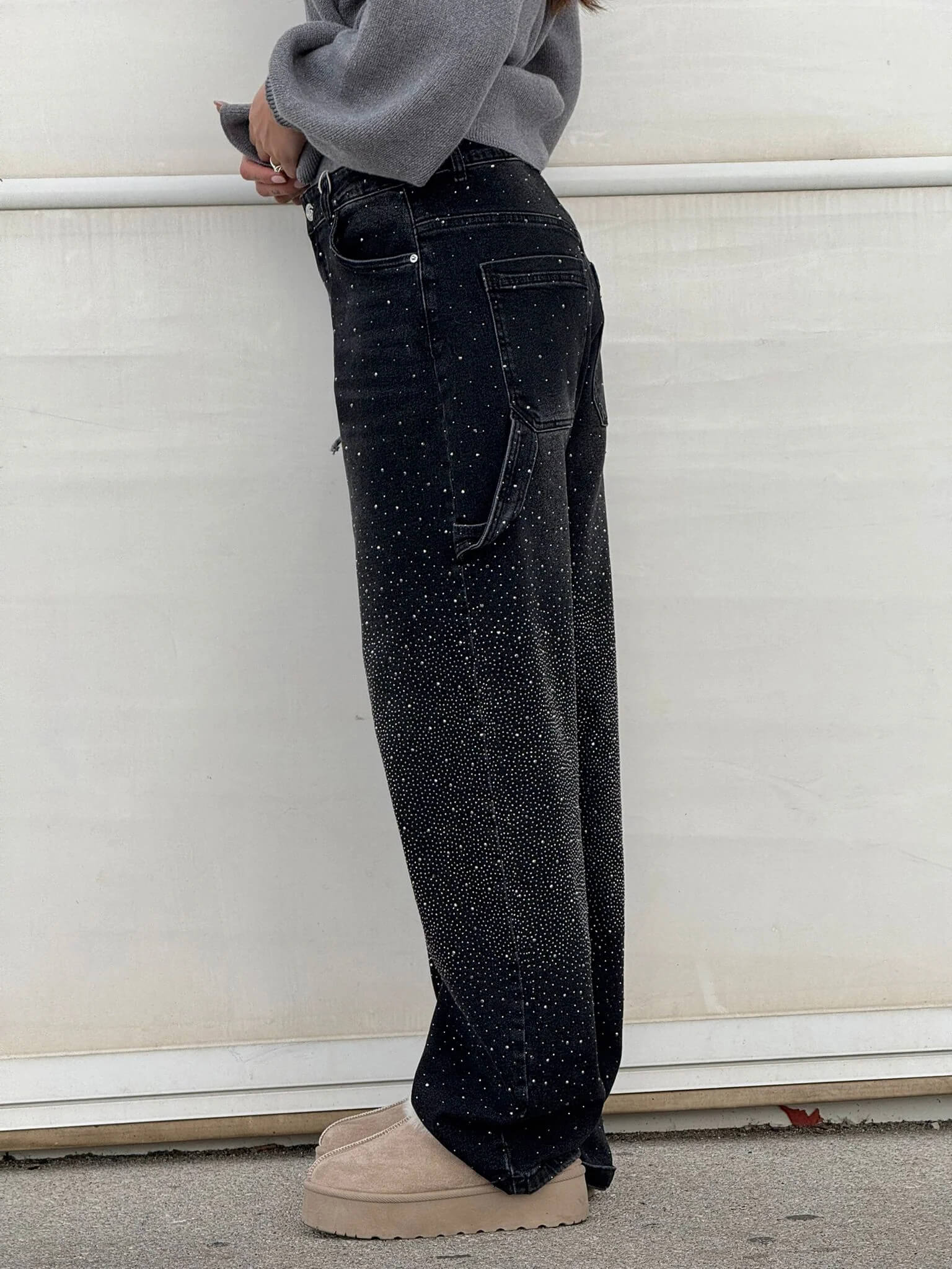 Belle glinsterende damesjeans | Stretch skinny jeans met subtiele sparkle