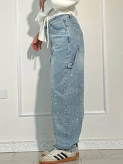 Belle glinsterende damesjeans | Stretch skinny jeans met subtiele sparkle