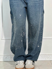 Belle glinsterende damesjeans | Stretch skinny jeans met subtiele sparkle