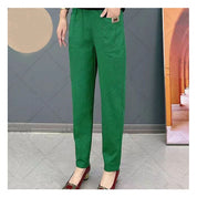 Oriana Katoenen Broek Dames – Comfortabele Hoge Taille Broek met Flexibele Pasvorm