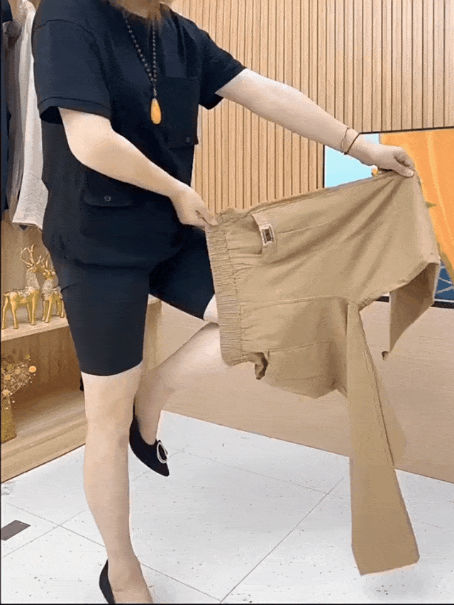 Oriana Katoenen Broek Dames – Comfortabele Hoge Taille Broek met Flexibele Pasvorm