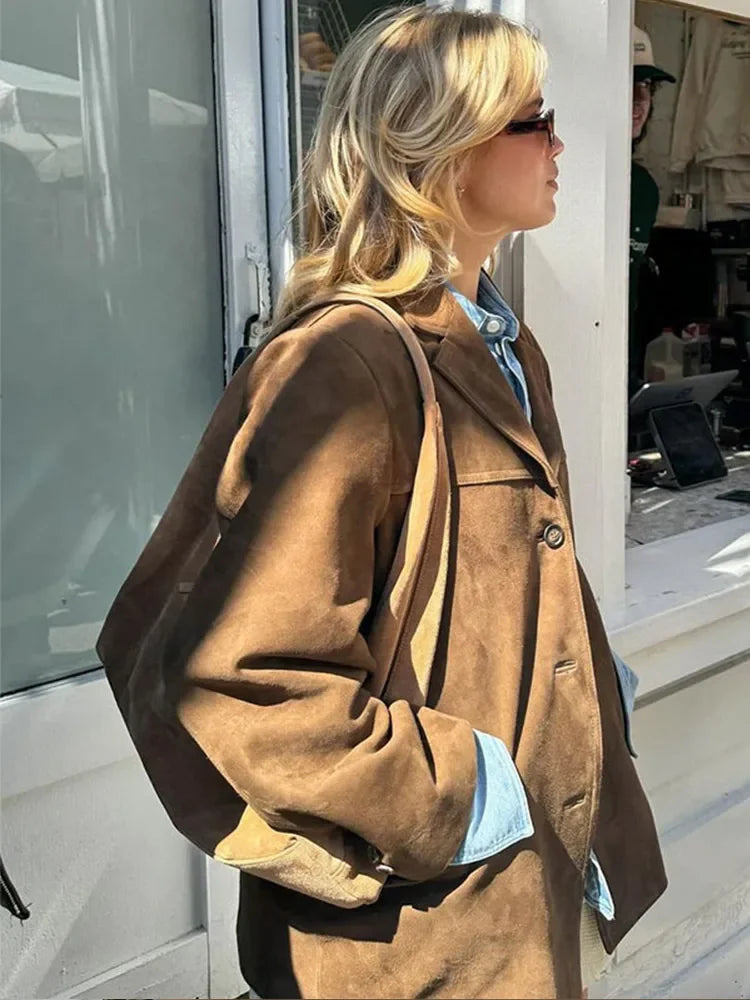 Zara Elegante Herfst Jacket Dames – Stijlvolle Jas met Perfecte Pasvorm & Premium Suede Look