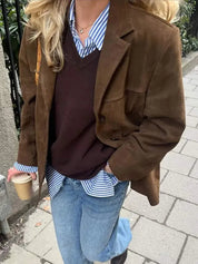 Zara Elegante Herfst Jacket Dames – Stijlvolle Jas met Perfecte Pasvorm & Premium Suede Look
