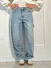 Belle glinsterende damesjeans | Stretch skinny jeans met subtiele sparkle