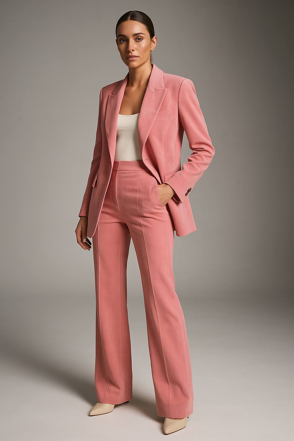 Dames 2-delig Broekpak | Blazer en Pantalon Set | Zakelijk & Formeel voor Kantoor