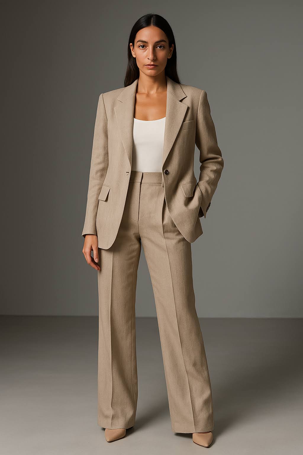 Dames 2-delig Broekpak | Blazer en Pantalon Set | Zakelijk & Formeel voor Kantoor