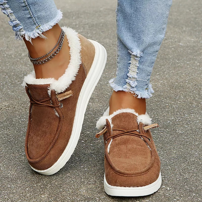 MAREN dames slip-on winterlaarzen – warme boots met pluche voering & antislipzool