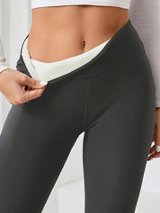 Dames legging hoge taille – plush gevoerd, stretch fit & full length