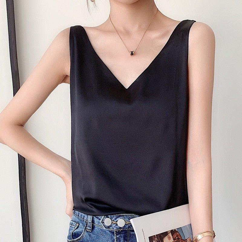 Ivette top dames – stijlvolle zijden tanktop voor casual & chique looks
