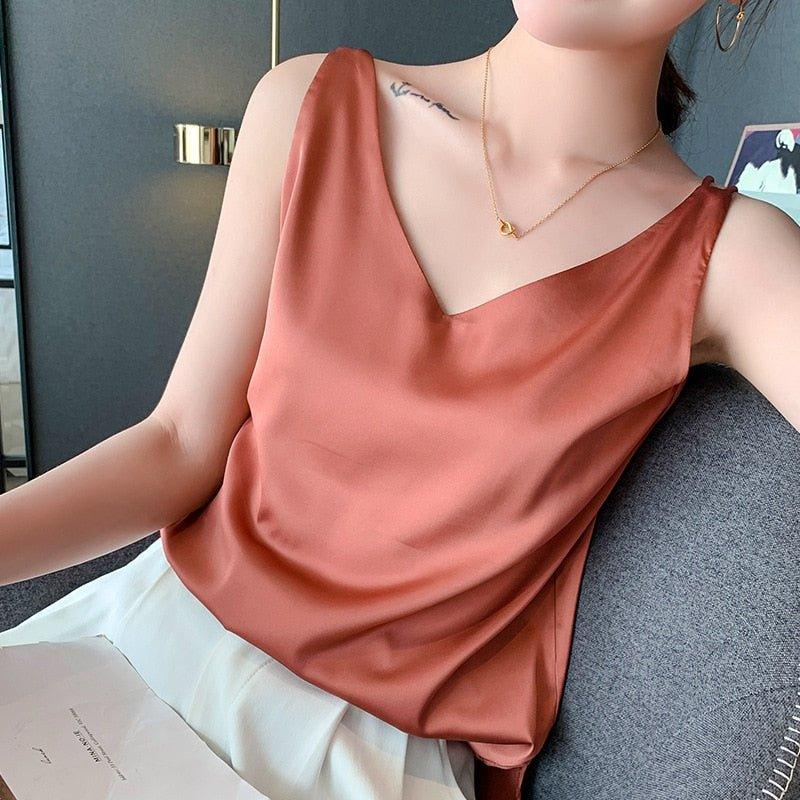 Ivette top dames – stijlvolle zijden tanktop voor casual & chique looks