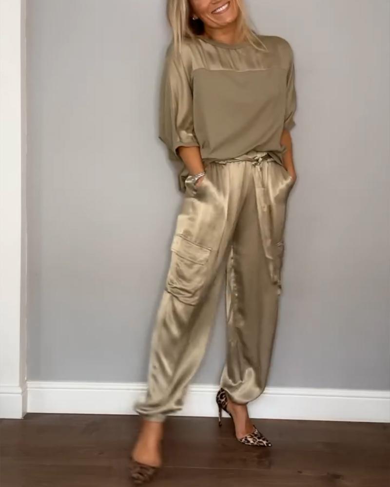 ChicCharm dames set – tweedelige outfit met korte mouwen & comfortabele pasvorm